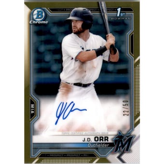 2021 Bowman Chrome Prospect Autographs Gold Refractors #CPAJO J.D. Orr