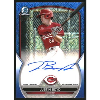 2023 Bowman Chrome Mega Box Autographs Blue Refractors #BMAJB Justin Boyd