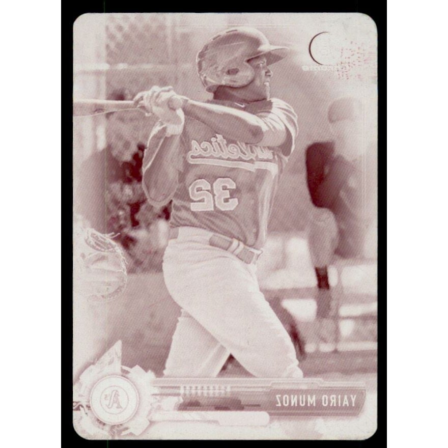 2017 Bowman Chrome Mini Prospects Printing Plates Magenta #BCP203 Yairo Munoz. rookie card picture