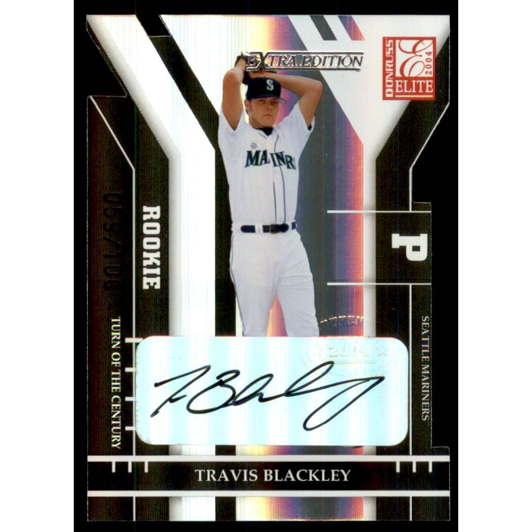 2004 Donruss Elite Extra Edition Signature Turn of the Century #276 Travis Blackley ROO/100. rookie card picture