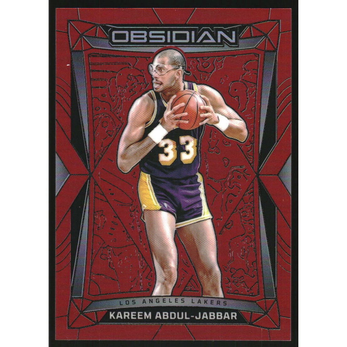 2023-24 Panini Obsidian Electric Etch Red Flood #84 Kareem Abdul-Jabbar. rookie card picture