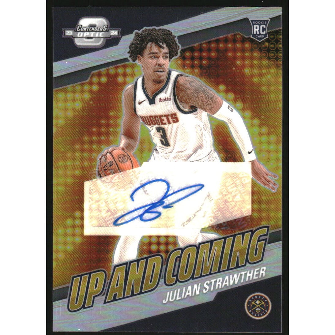 2023-24 Panini Contenders Optic Up and Coming Autographs #18 Julian Strawther. rookie card picture