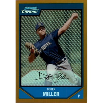 2007 Bowman Chrome Prospects Gold Refractors #BC149 Derek Miller