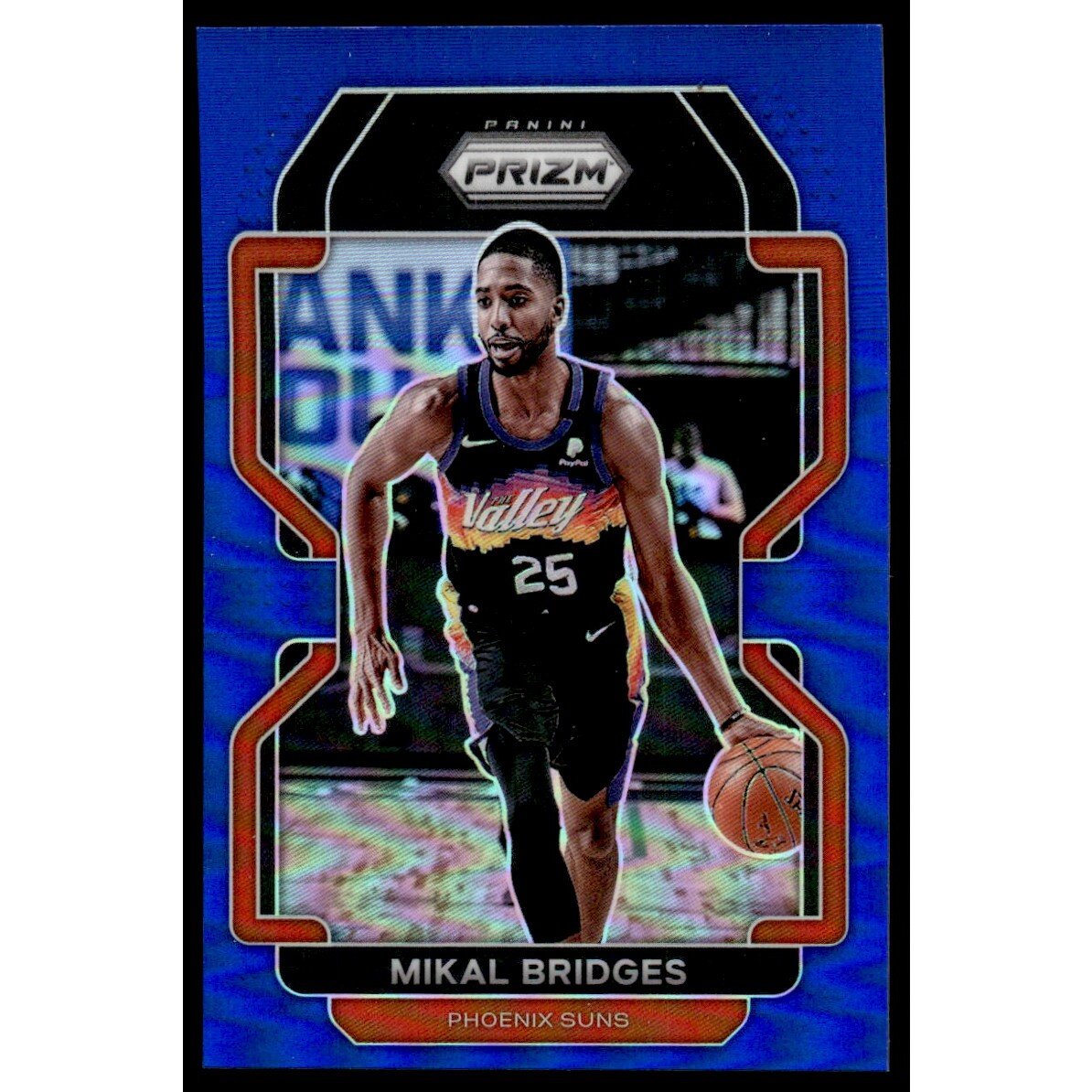 2021-22 Panini Prizm Prizms Blue #27 Mikal Bridges. rookie card picture