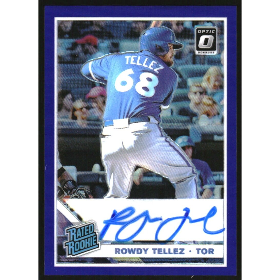 2019 Donruss Optic Rated Rookies Signatures Purple #38 Rowdy Tellez/125. rookie card picture