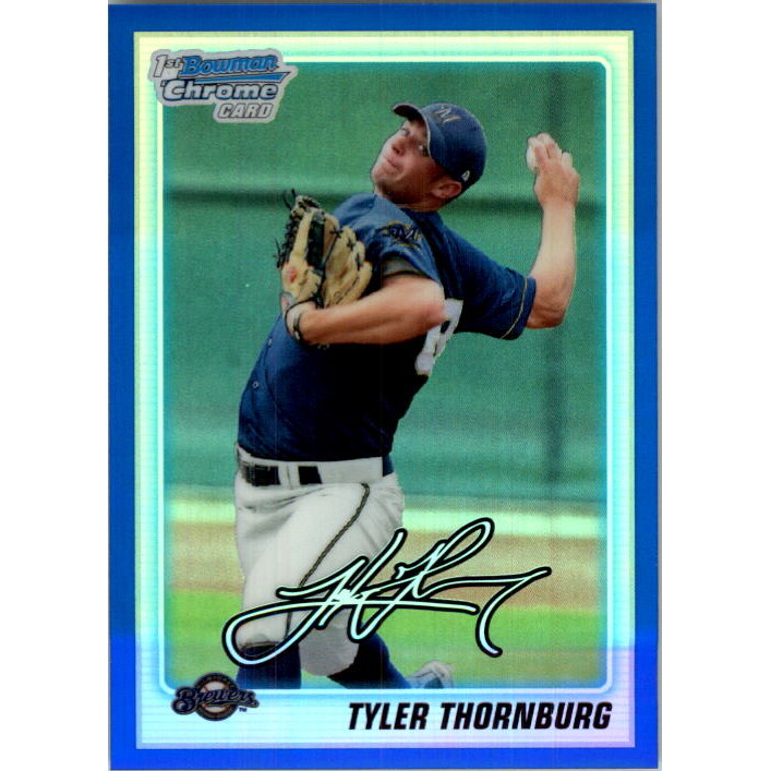 2010 Bowman Chrome Draft Prospects Blue Refractors #BDPP10 Tyler Thornburg. rookie card picture