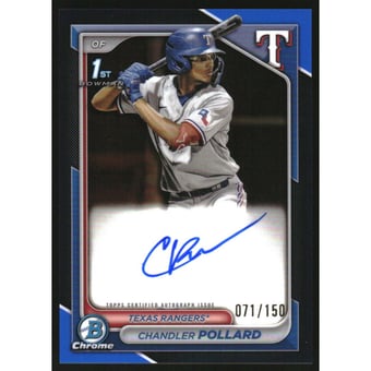 2024 Bowman Chrome Prospect Autographs Blue Refractors #CPACP Chandler Pollard