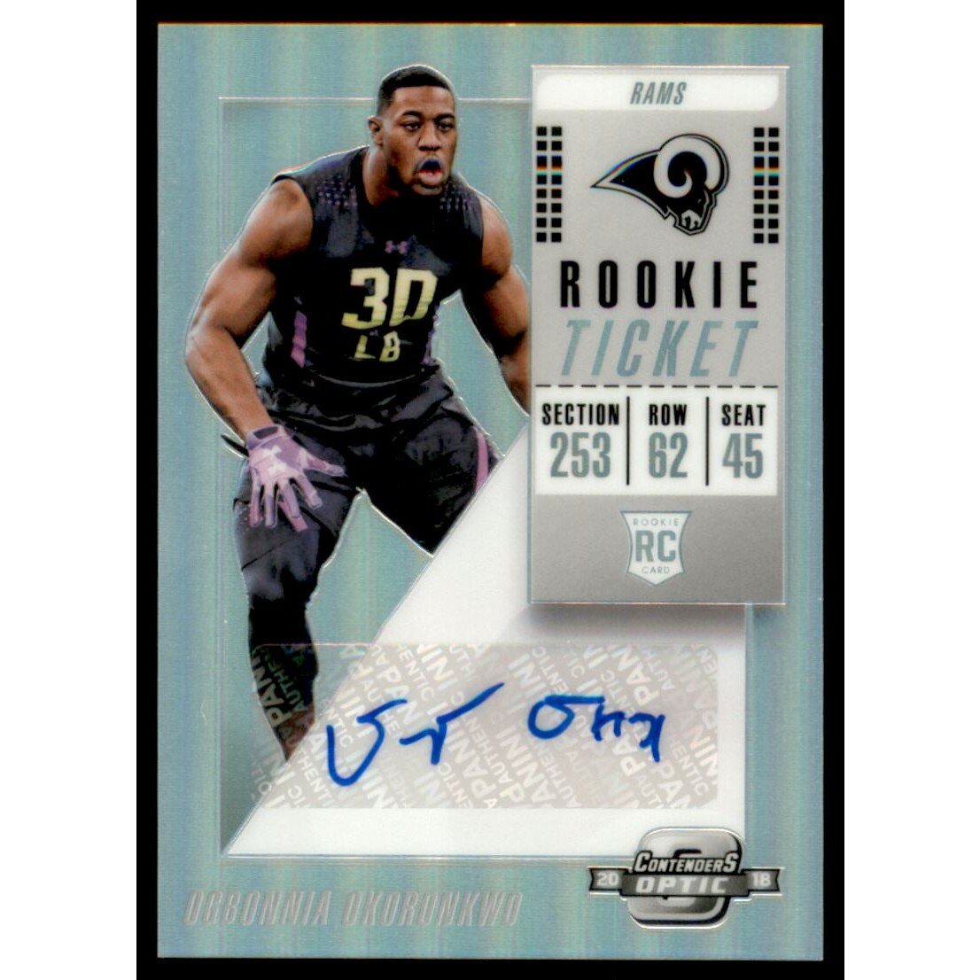 2018 Panini Contenders Optic #185 Ogbonnia Okoronkwo AU RC. rookie card picture
