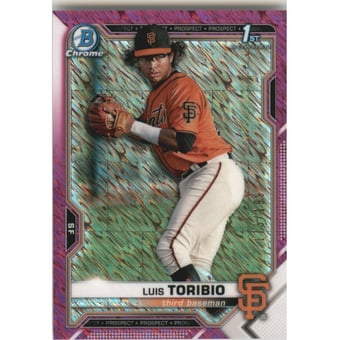 2021 Bowman Chrome Prospects Fuchsia Shimmer Refractors #BCP228 Luis Toribio