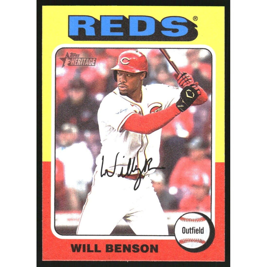 2024 Topps Heritage Reverse Stock #375 Will Benson. rookie card picture