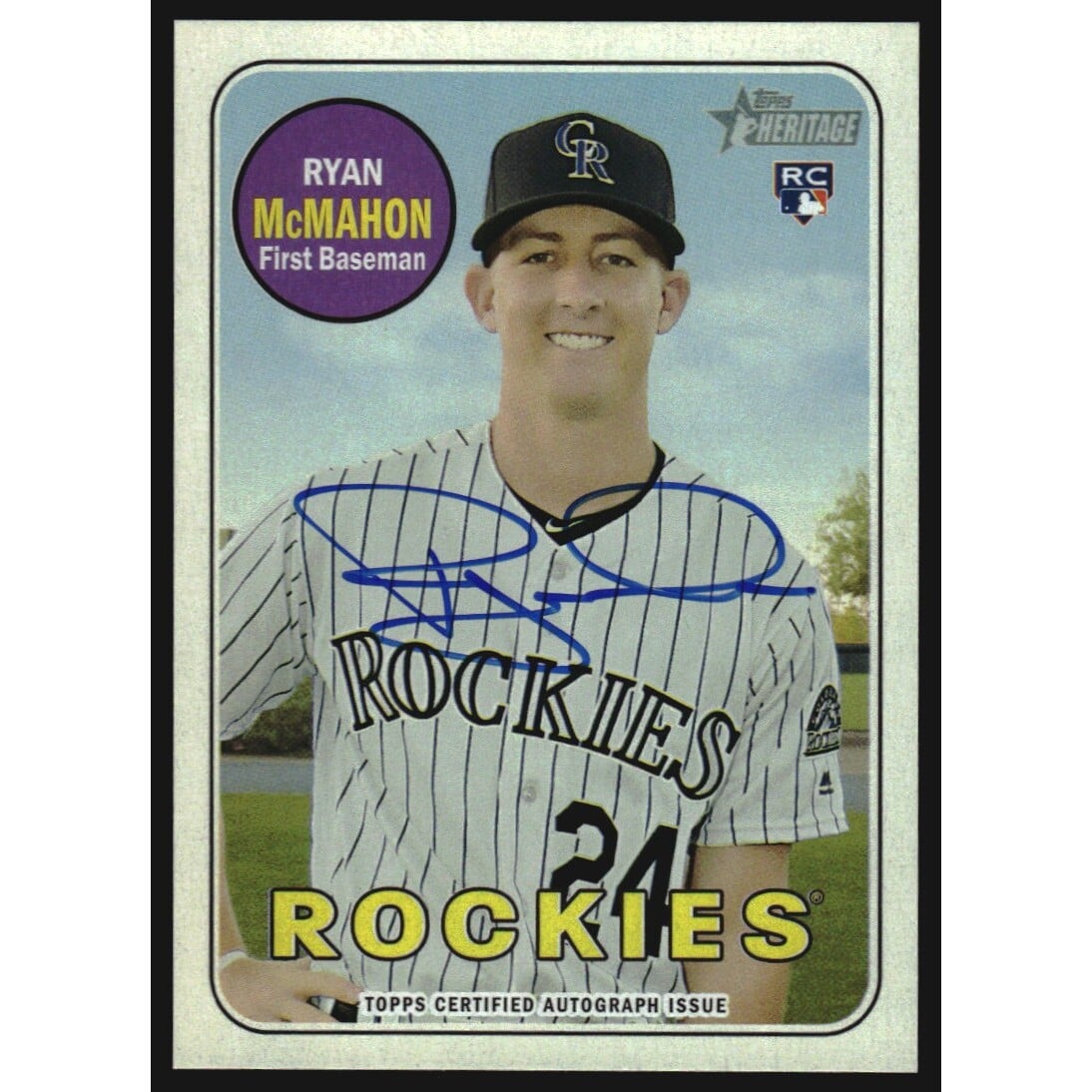2018 Topps Heritage Real One Autographs #ROARM Ryan McMahon. rookie card picture
