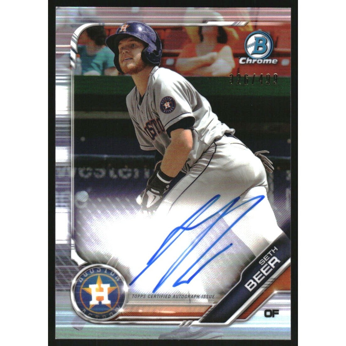 2019 Bowman Chrome Prospect Autographs Refractors #CPASB Seth Beer. rookie card picture