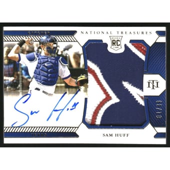 2021 Panini National Treasures Rookie Material Signatures Gold #175 Sam Huff JSY AU