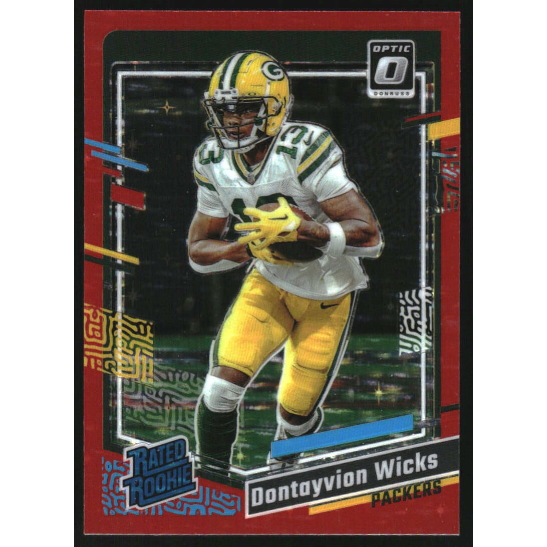 2023 Donruss Optic Red Stars #249 Dontayvion Wicks RR. rookie card picture