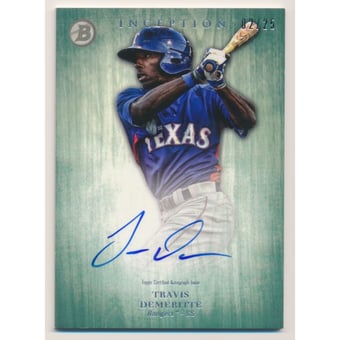 2014 Bowman Inception Prospect Autographs Green #PATD Travis Demeritte