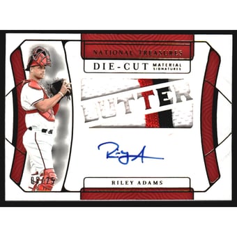 2022 Panini National Treasures Die Cut Material Signatures Gold #22 Riley Adams/25