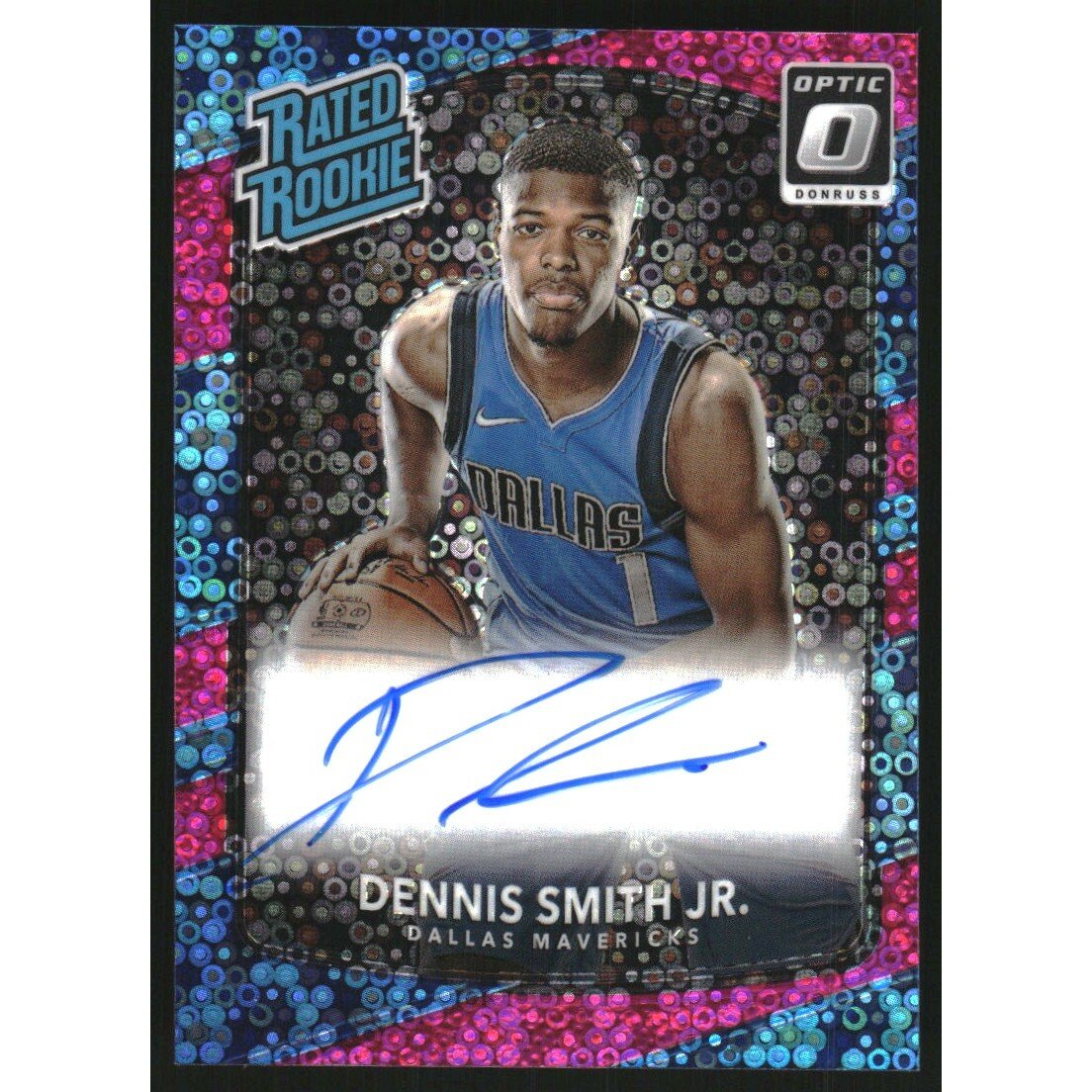 2017-18 Donruss Optic Rated Rookies Signatures Fast Break Pink #192 Dennis Smith Jr.. rookie card picture