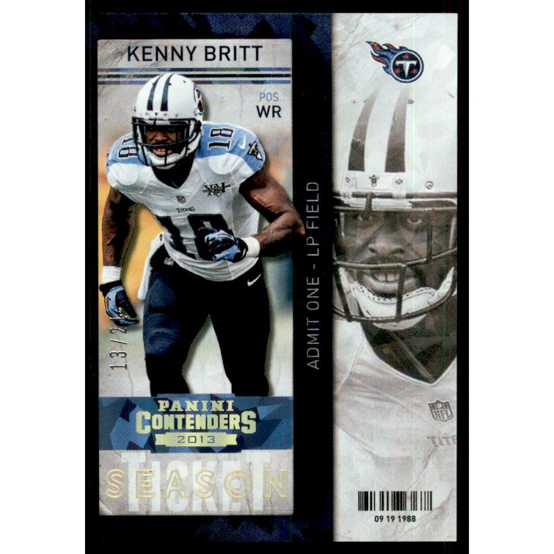 2013 Panini Contenders Cracked Ice #96 Kenny Britt. rookie card picture