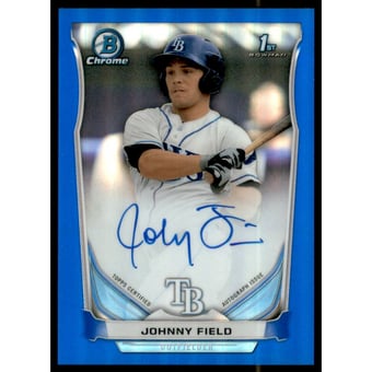 2014 Bowman Chrome Prospect Autographs Blue Refractors #BCAPJF Johnny Field