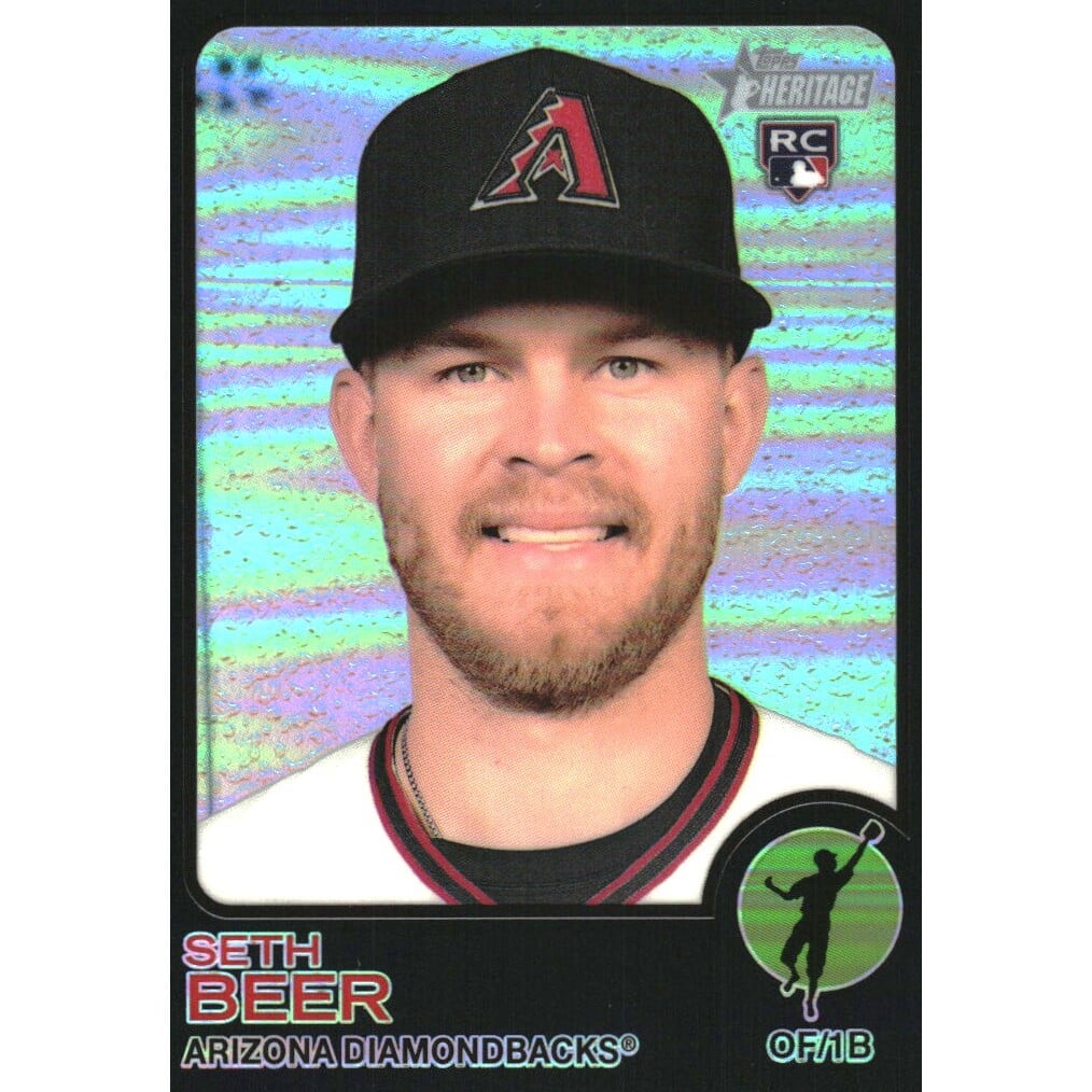 2022 Topps Heritage Chrome Black Refractors #77 Seth Beer. rookie card picture