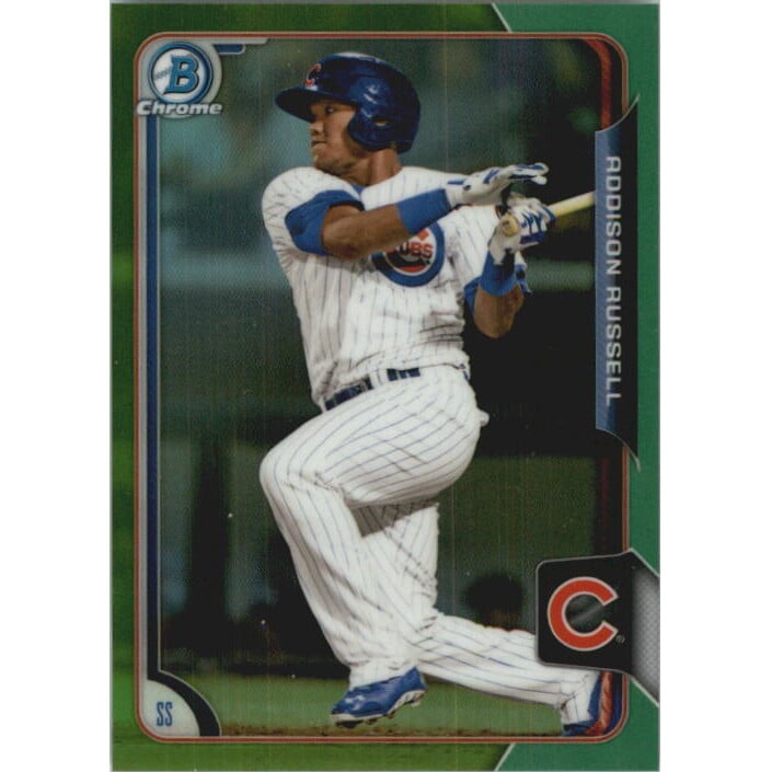 2015 Bowman Chrome Prospects Green Refractors #BCP117 Addison Russell. rookie card picture