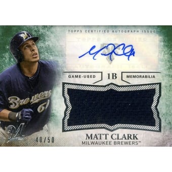 2015 Topps Triple Threads Unity Relic Autographs Emerald #UAJRMCK Matt Clark