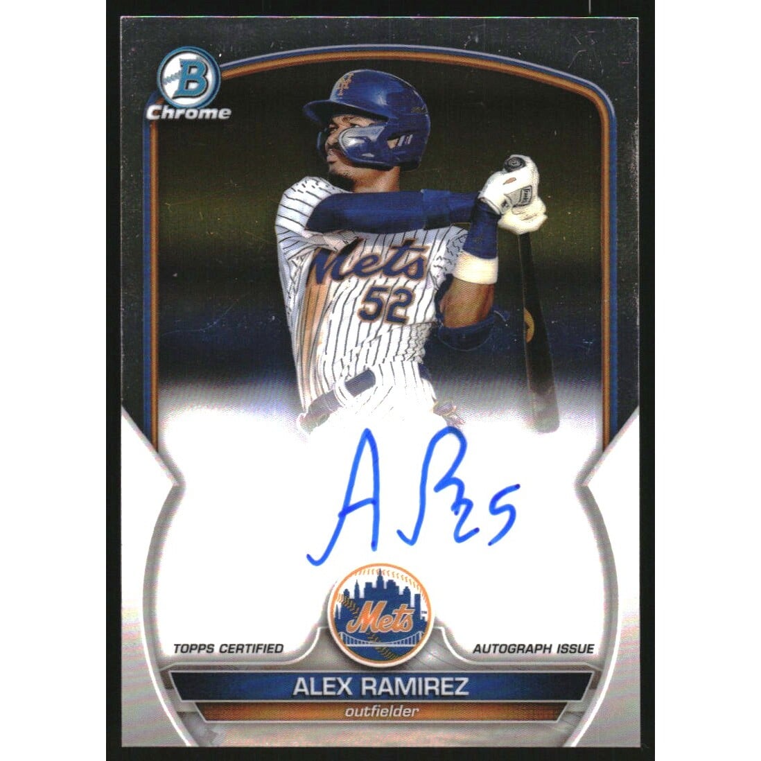 2023 Bowman Chrome Prospect Autographs #CPAAR Alex Ramirez. rookie card picture