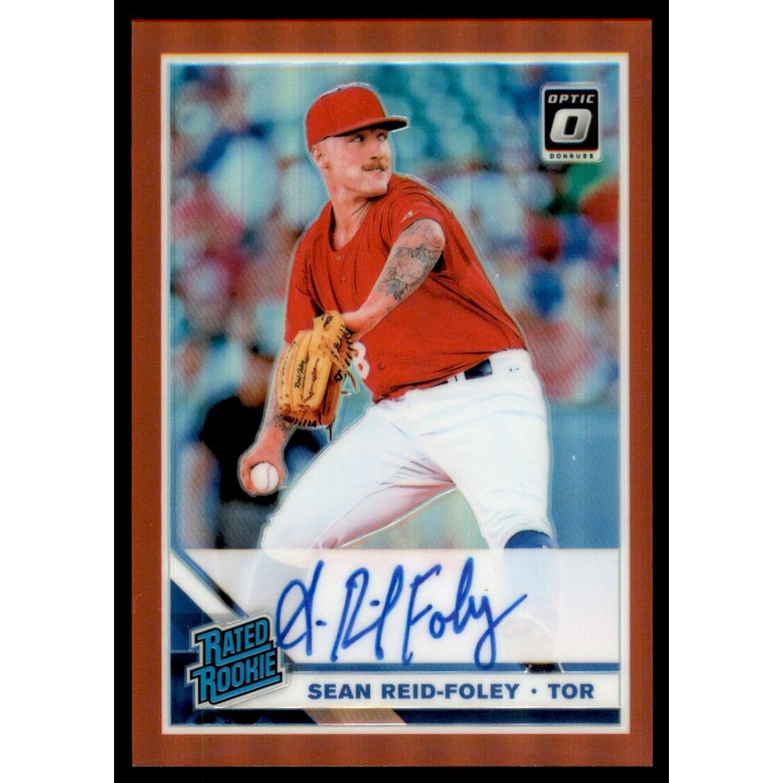 2019 Donruss Optic Rated Rookies Signatures Red #41 Sean Reid-Foley/50. rookie card picture