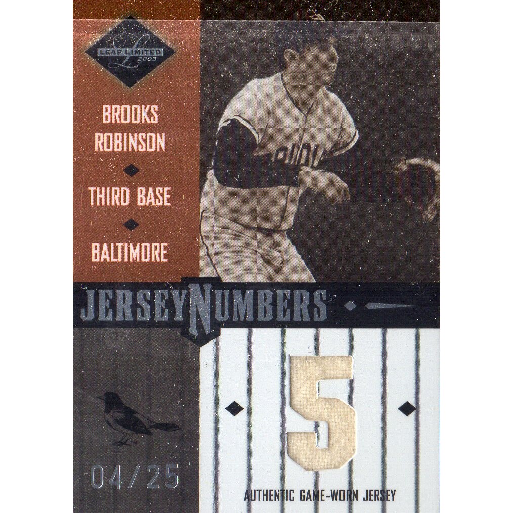 2003 Leaf Limited Jersey Numbers #85 Brooks Robinson/Cal Ripken/25 2003 Leaf Limited Jersey Numbers #85 Brooks Robinson/Cal Ripken/25
