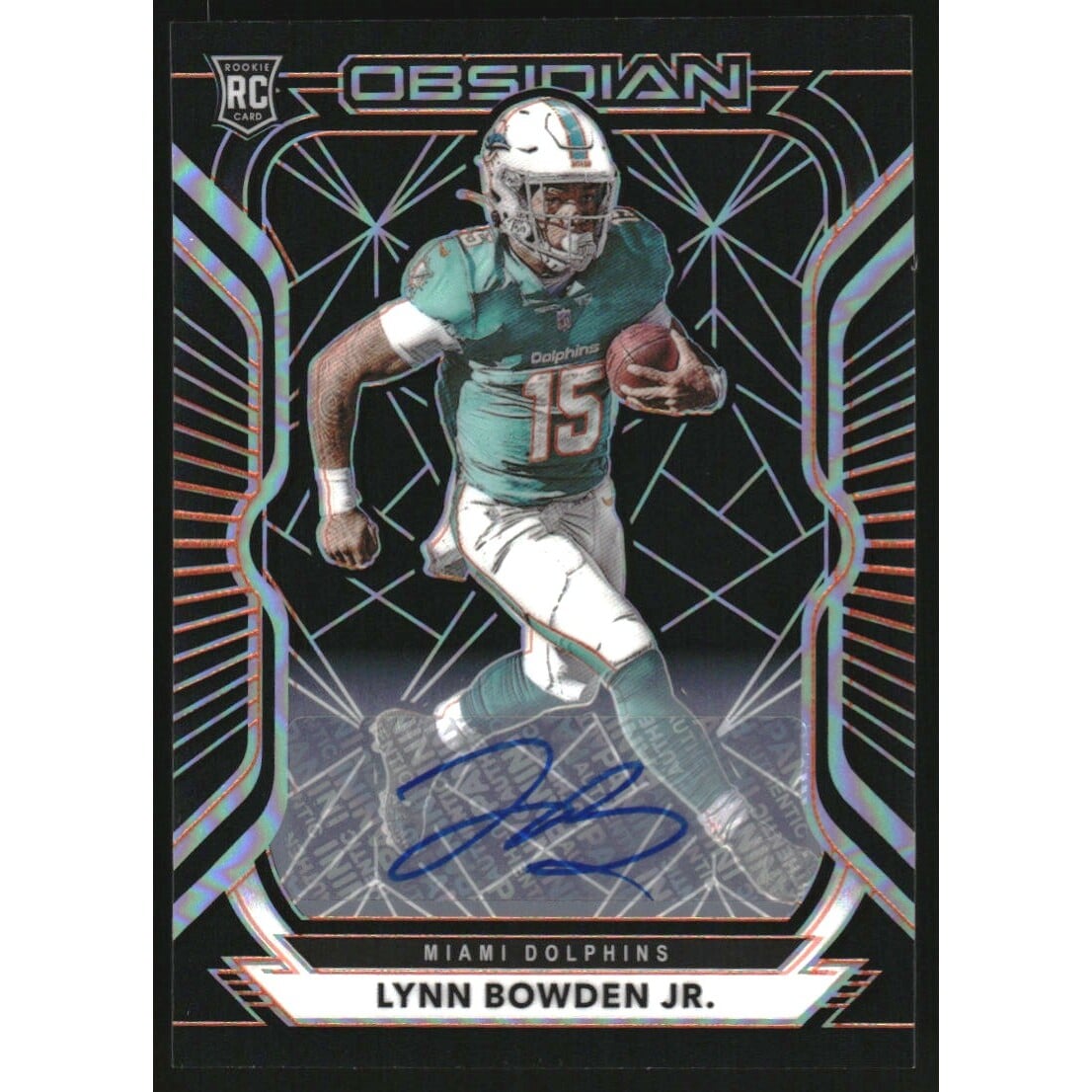 2020 Panini Obsidian Rookie Autographs Electric Etch Orange #129 Lynn Bowden Jr./75. rookie card picture