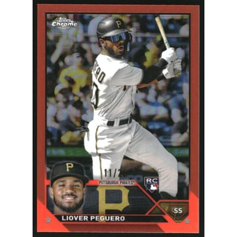 2023 Topps Chrome Orange Refractors #72 Liover Peguero
