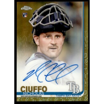 2019 Topps Chrome Rookie Autographs Gold Refractors #RANC Nicholas Ciuffo