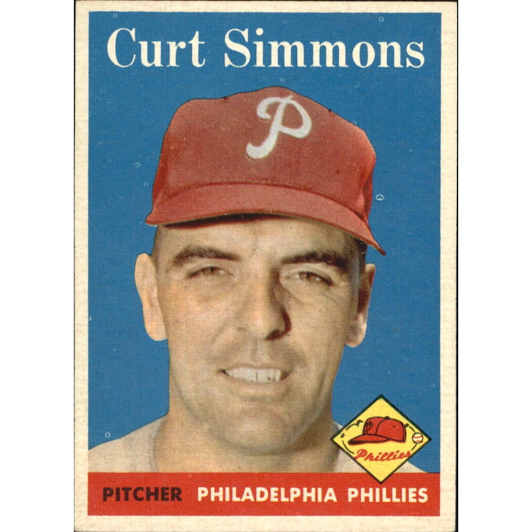 1958 Topps #404 Curt Simmons. rookie card picture