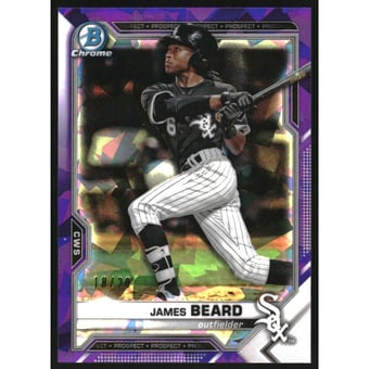 2021 Bowman Chrome Sapphire Prospects Purple Refractors #BCP6 James Beard