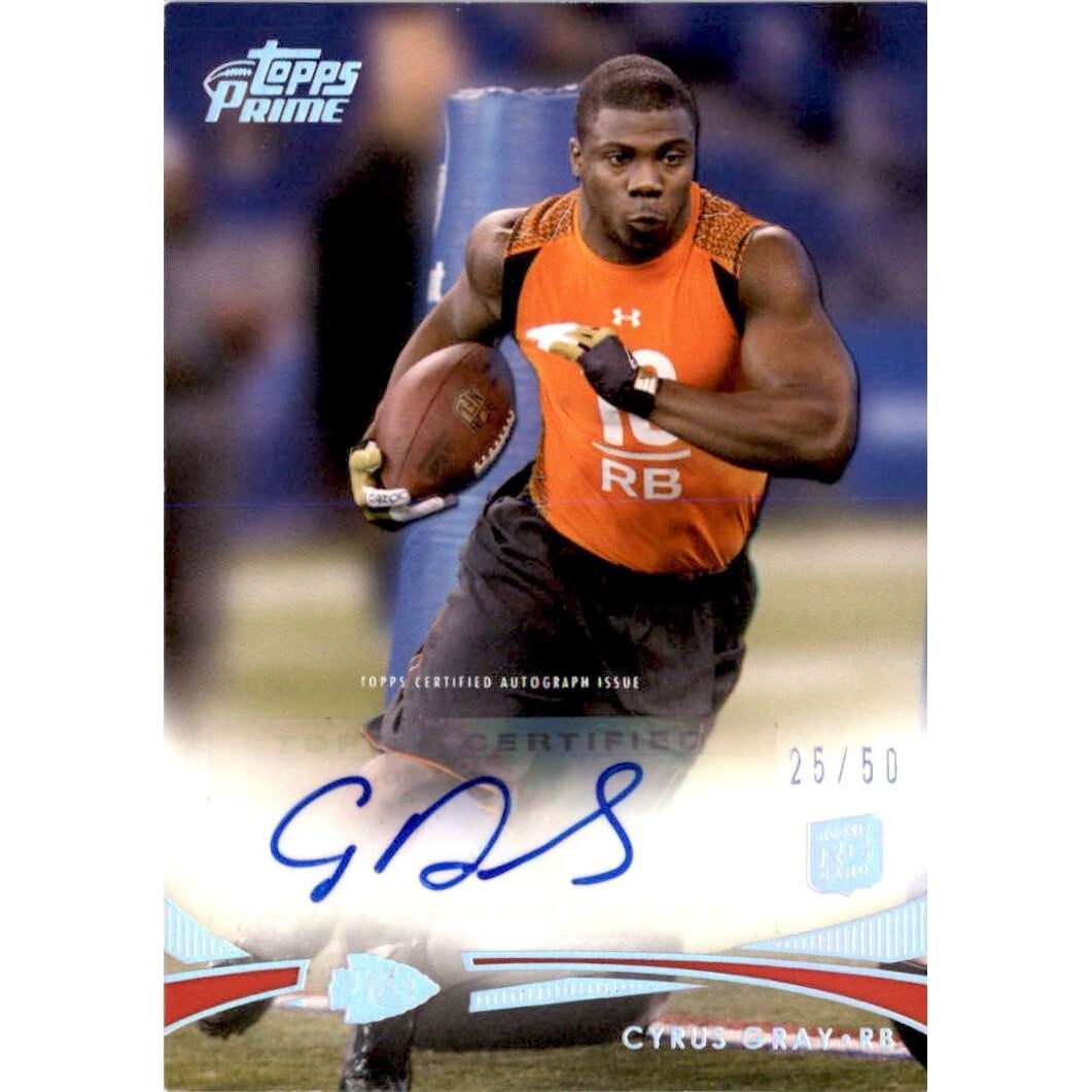 2012 Topps Prime Rookie Autographs Silver Rainbow #117 Cyrus Gray. rookie card picture