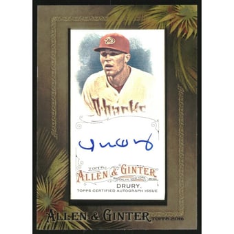 2016 Topps Allen and Ginter Framed Mini Autographs #AGABD Brandon Drury