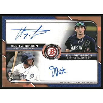 2015 Bowman Dual Autographs #BDAJP Alex Jackson/D.J. Peterson