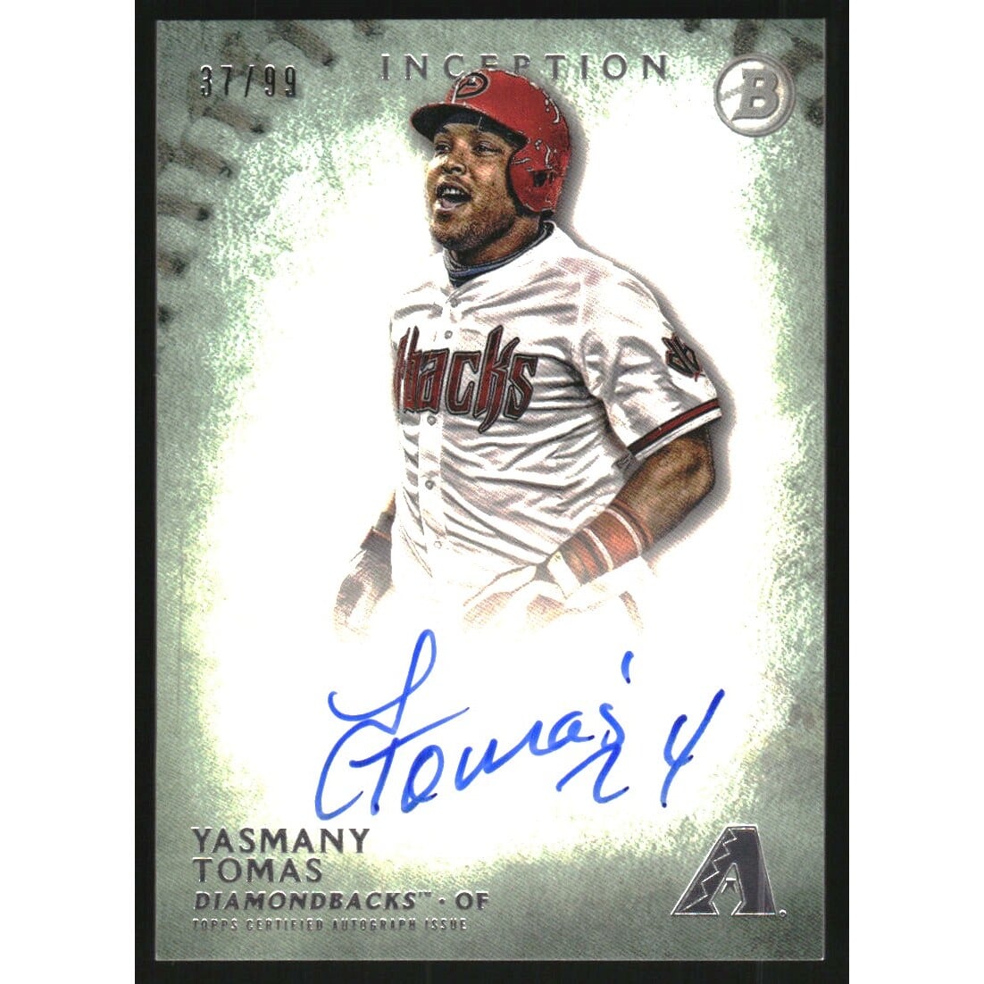 2015 Bowman Inception Prospect Autographs Green #PAYT Yasmany Tomas. rookie card picture