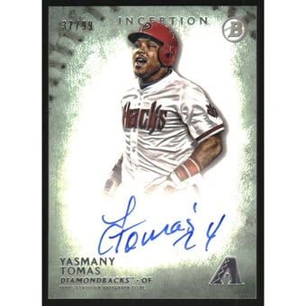 2015 Bowman Inception Prospect Autographs Green #PAYT Yasmany Tomas