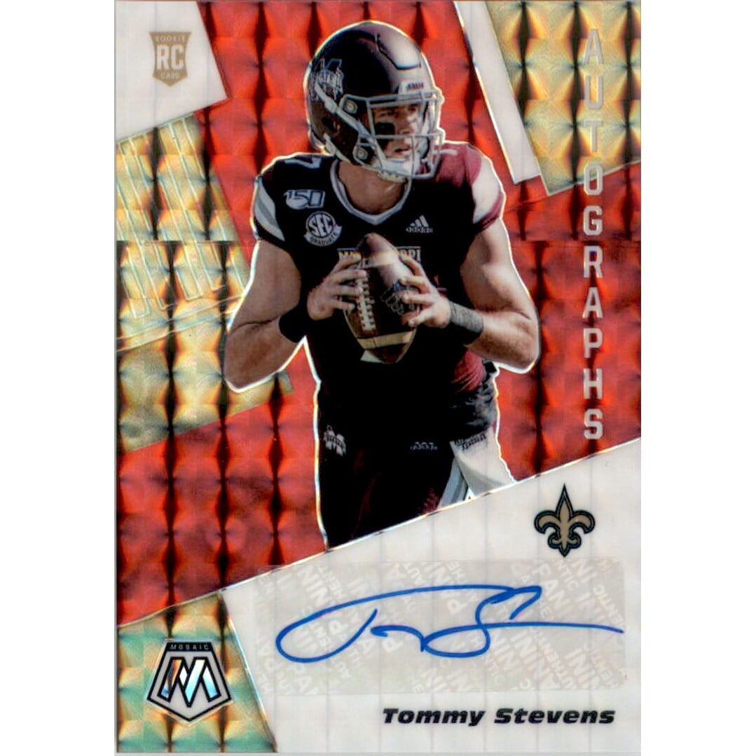 2020 Panini Mosaic Rookie Autographs Mosaic Choice Fusion Red #59 Tommy Stevens. rookie card picture