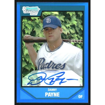 2007 Bowman Chrome Draft Draft Picks Blue Refractors #BDPP139 Danny Payne AU