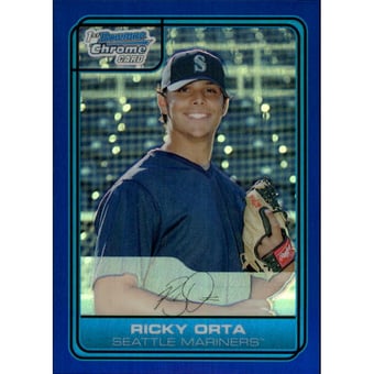 2006 Bowman Chrome Draft Draft Picks Blue Refractors #62 Ricky Orta