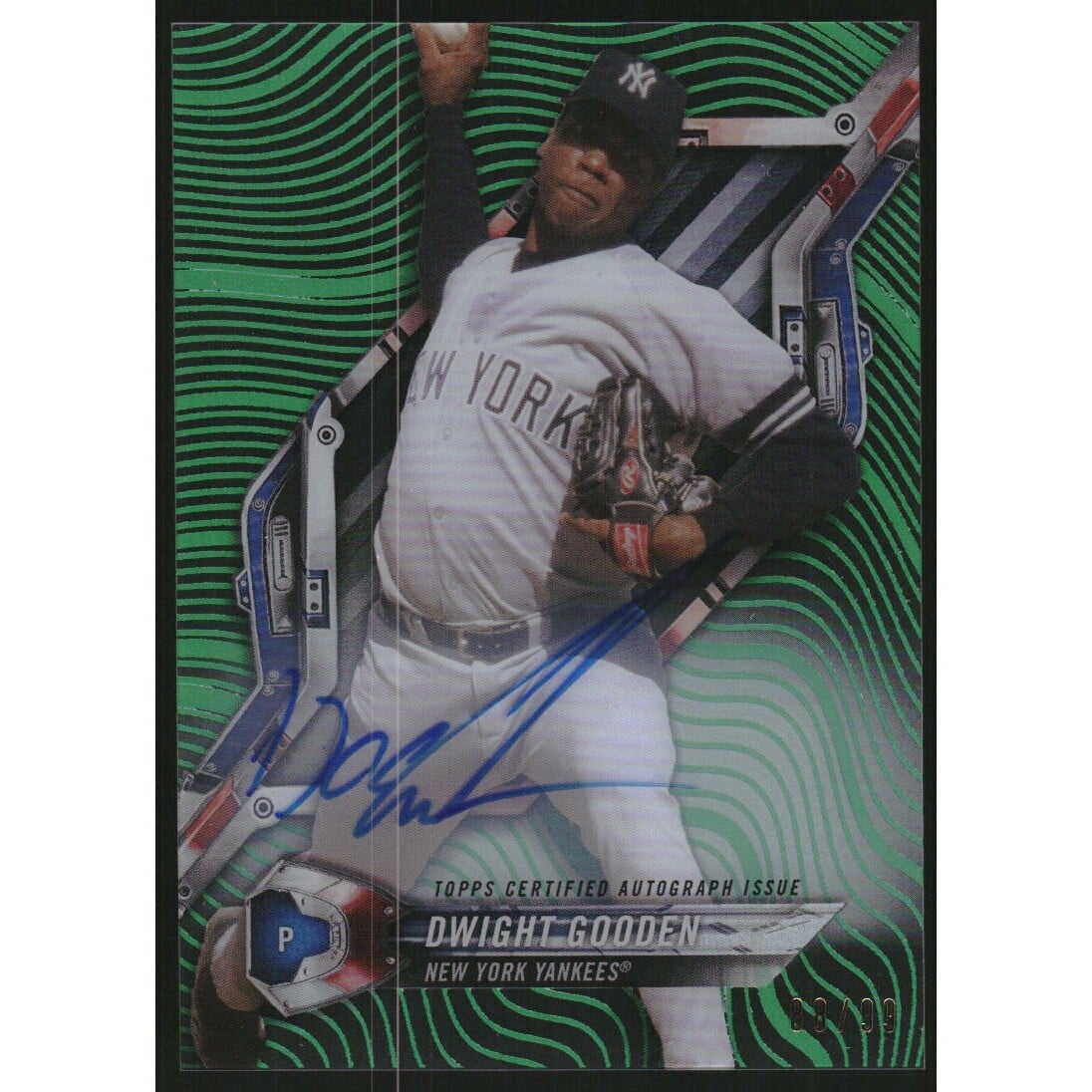 2018 Topps High Tek Autographs Green #HTDGO Dwight Gooden. rookie card picture