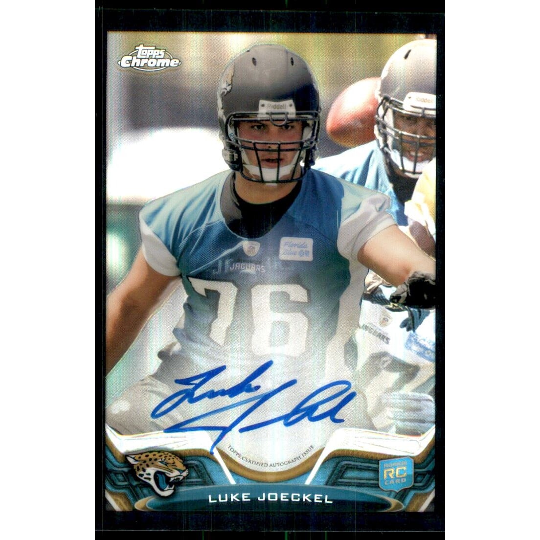 2013 Topps Chrome Rookie Autographs Black Refractors #137 Luke Joeckel. rookie card picture