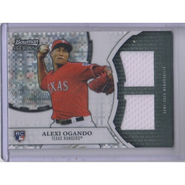 2011 Bowman Sterling Rookie Dual Relic X-Fractors #AO Alexi Ogando. rookie card picture