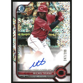 2022 Bowman Chrome Prospect Autographs Speckle Refractors #CPAMT Michel Triana