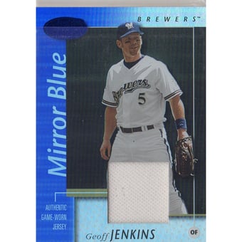 2002 Leaf Certified Mirror Blue #61 Geoff Jenkins Jsy