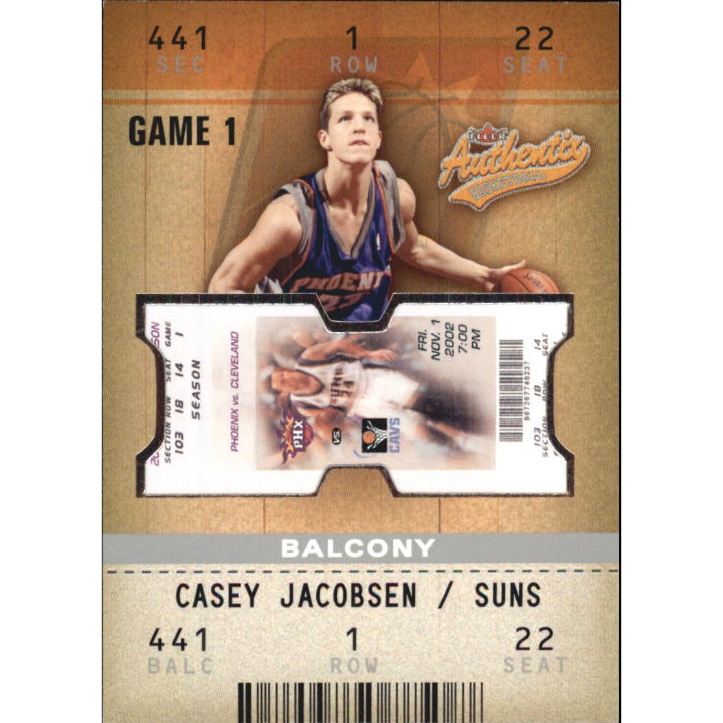 2002-03 Fleer Authentix Balcony #131 Casey Jacobsen. rookie card picture
