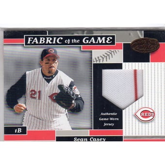 2002 Leaf Certified Fabric of the Game #121BA Sean Casey/100