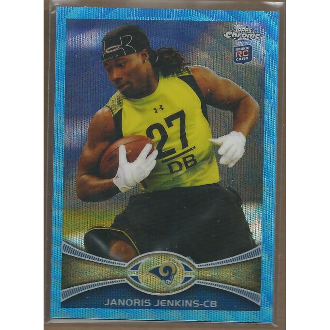 2012 Topps Chrome Blue Wave Refractors #BW128 Janoris Jenkins. rookie card picture